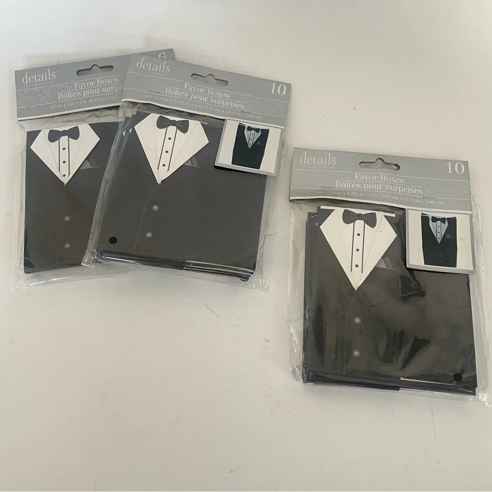 26 Tuxedo Favor Gift Boxes NEW Black White Bachelor Wedding Party Groomsmen